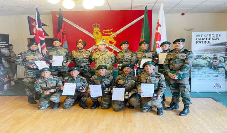 Indian Army team won gold medal in Cambrian Patrol exercise held in Brecon, Wales (UK)