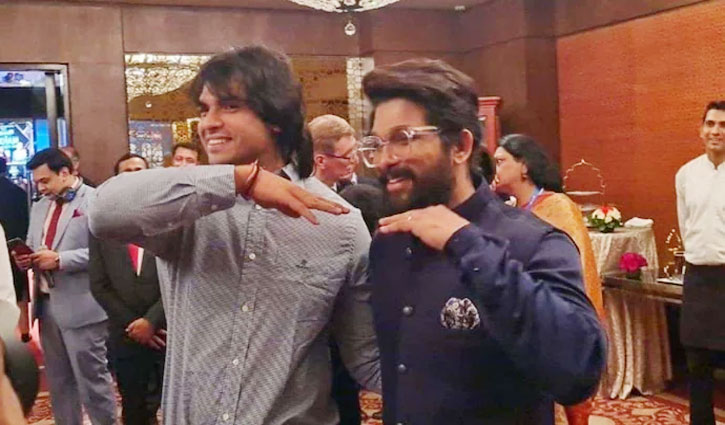 Allu Arjun did Pushpa's step with Neeraj Chopra, dance move is going viral