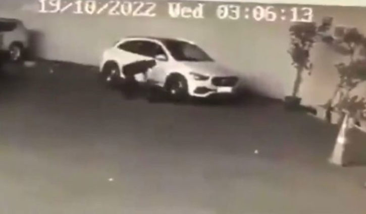 The search continues for the filmmaker who rammed the car on his wife.
