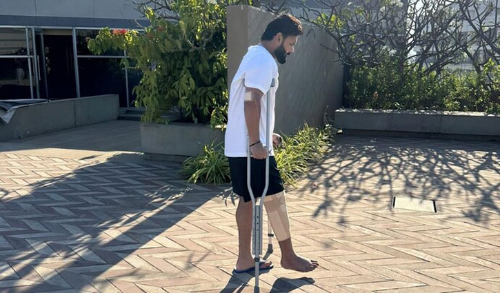 Rishabh Pant shared photo while walking with crutches