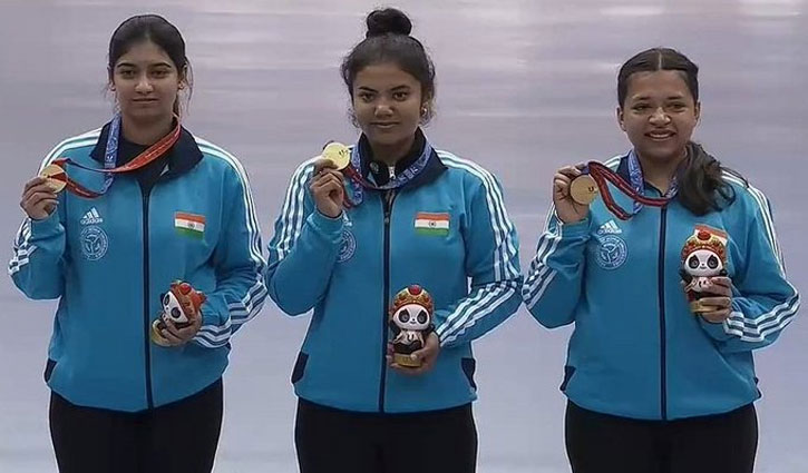 Asian Games: Sift Kaur Samra, Aashi Chouksey, Manini Kaushik win silver medals in women's 50m rifle 3P