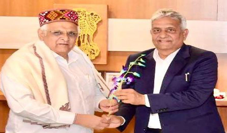 SJVN Director Finance AK Singh met Gujarat Chief Minister Bhupendra Patel