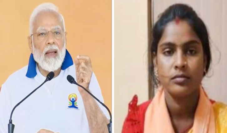 PM Modi talks to Sandeshkhali woman Rekha Patra, praises her by calling her "Shakti Swaroopa"