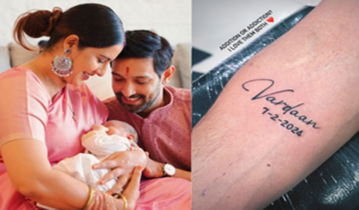Bollywood actor Vikrant Massey gets son Vardaan's name, date of birth tattooed on his arm