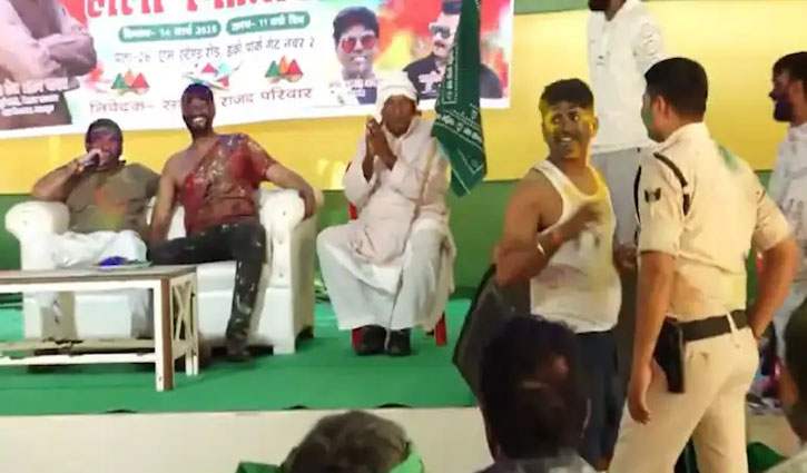Security guard caught dancing while celebrating Holi at Tej Pratap Yadav's house, constable sent to police line
