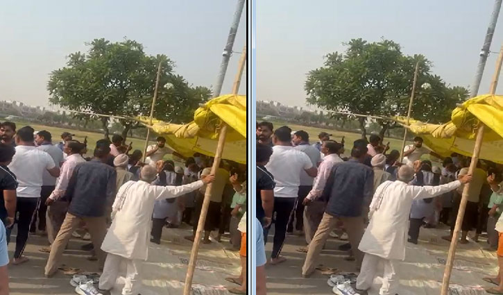 Bharatiya Kisan Sangathan called the ongoing protest in Wave City illegal, outside leaders are coming and protesting