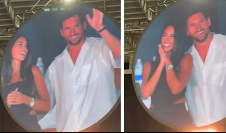 Lionel Messi and Antonella seen in Miami concert, Chris Martin said in Coldplay's show - "No.1 player"
