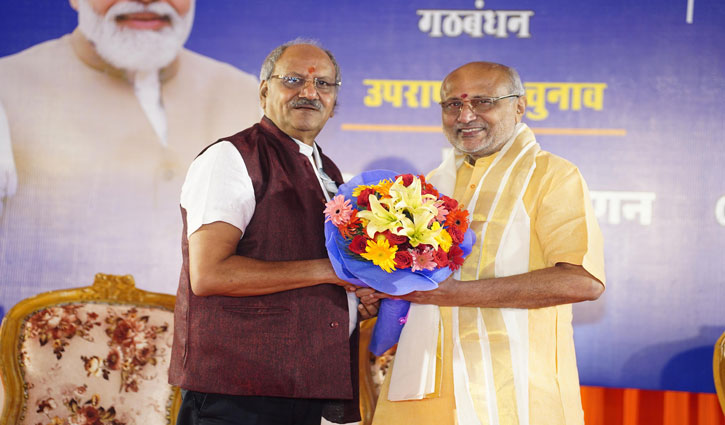 MP Brijmohan Agrawal congratulated NDA candidate Shri CP Radhakrishnan on his historic victory for the post of Vice President