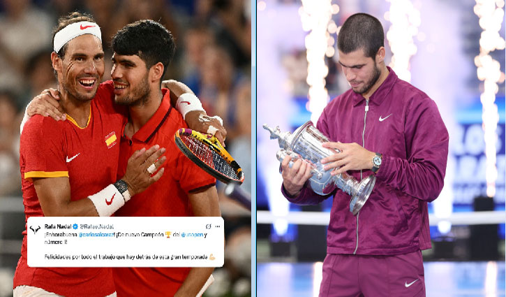 Rafael Nadal congratulates Alcaraz on winning the US Open and becoming No. 1
