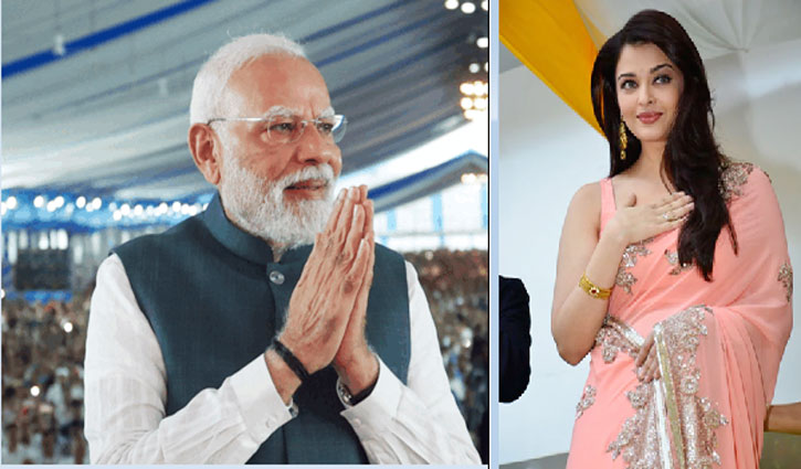 Actress Aishwarya Rai Bachchan touched PM Modi's feet at Sathya Sai Birth Centenary Celebrations, delivered a speech on caste, religion and love