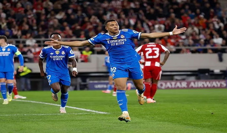 Mbappe nets second-fastest UCL hat-trick as Madrid beat Olympiacos