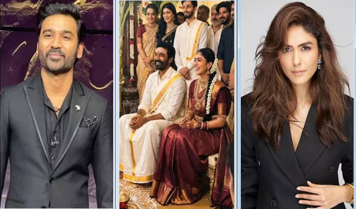 The viral wedding picture of Mrunal Thakur and Dhanush is fake and was created using AI.