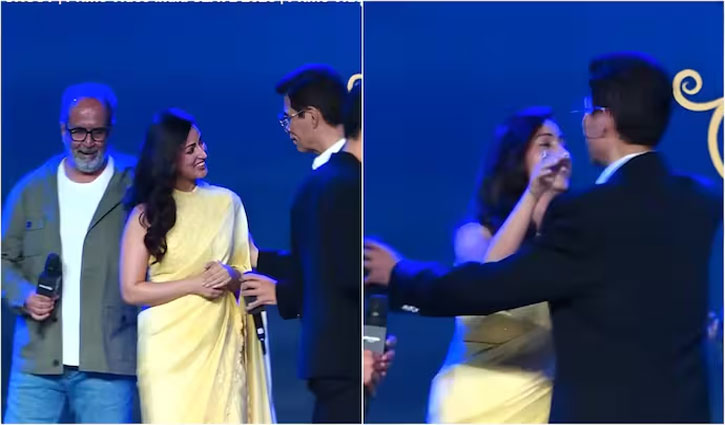 Karan Johar hugged Yami Gautam at an event and called her one of his favorite actresses