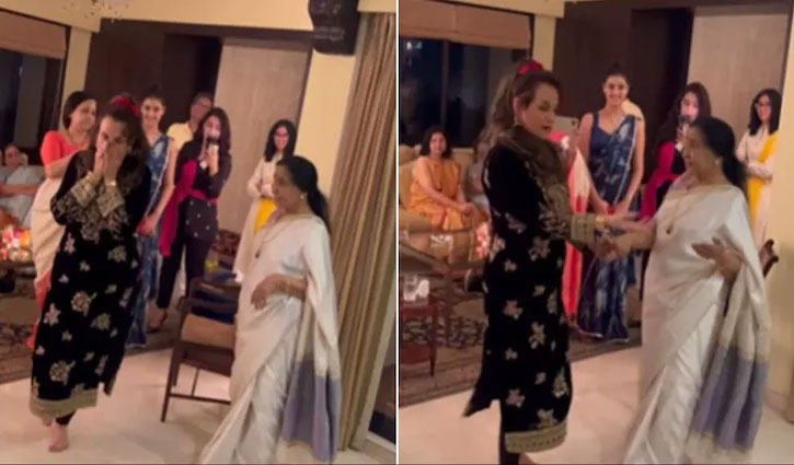 Video of Asha Bhosle dancing with famous actress Mumtaz to 'Koi Shehri Babu' goes viral once again.