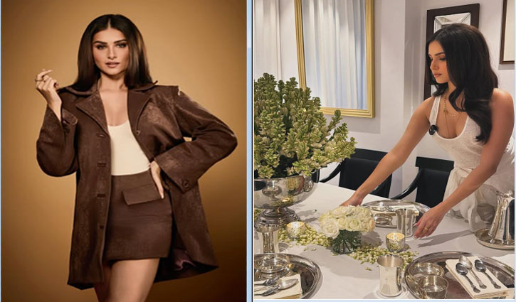 Bollywood actress Tara Sutaria shared a glimpse of her "last week at home."