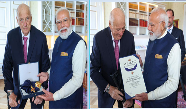 Prime Minister Modi Honored with Norway's Highest Award, 'The Royal Norwegian Order of Merit – Grand Cross'