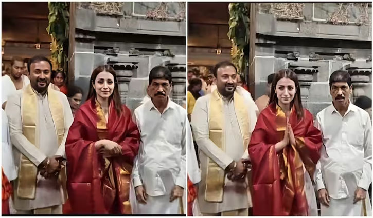 Trisha offered prayers at Tirupati on her birthday; fans linked it to the Tamil Nadu election results.