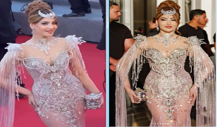 Urvashi Rautela Steals the Spotlight in a Silver Gown and Royal Style, Dazzling on the Cannes Red Carpet