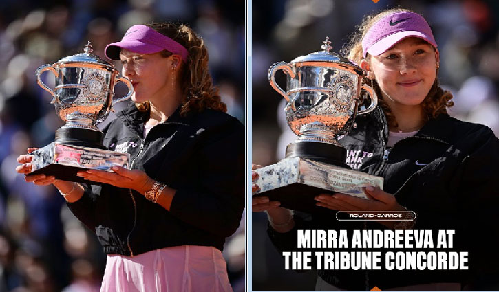 Russian teenager Mirra Andreeva won her first Grand Slam title by winning the French Open