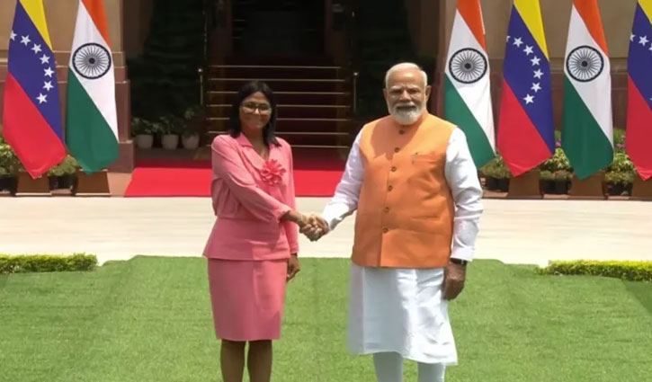 PM Modi and Venezuelan President Rodríguez held bilateral talks at Hyderabad House.