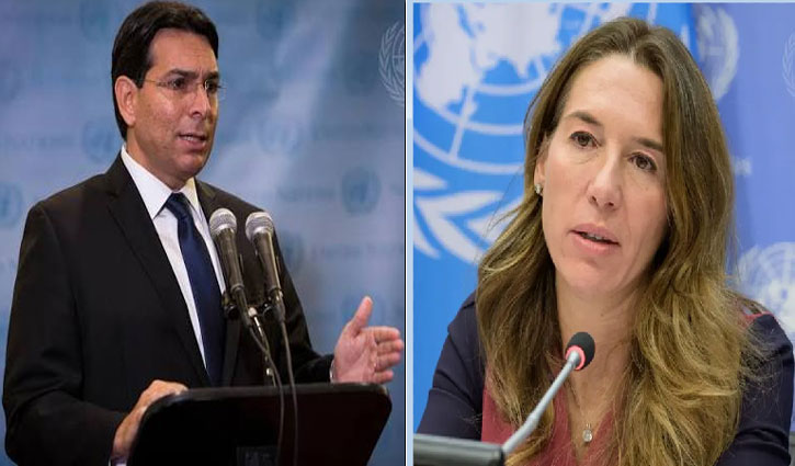 Heated exchange between Israeli ambassador and UN official over report on atrocities in Gaza.