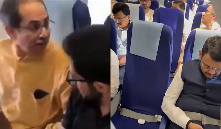 CM Devendra Fadnavis and Shiv Sena (UBT) chief Uddhav Thackeray, Aaditya Thackeray, and Sanjay Raut travel to Nagpur on the same flight.