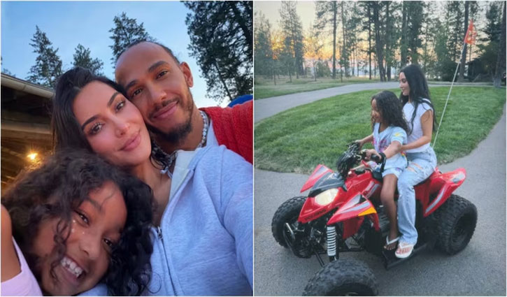 Kim Kardashian spent her summer vacation with her children and Lewis Hamilton; photos caught fans' attention.
