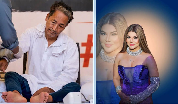 "I will break his fast by feeding him seasonal juice with my own hands": Rakhi Sawant's promise to meet Sonam Wangchuk.