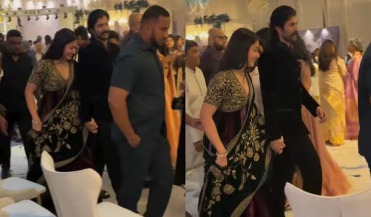Rashmika makes 1st public appearance with Vijay Deverakonda after hip surgery
