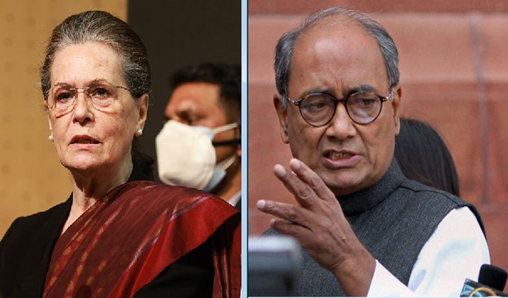 Sonia Gandhi and Digvijaya Singh at odds over Nitish Kumar in CWC meeting.