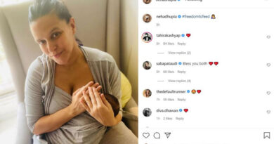 'Freedom to Feed': Neha Dhupia posts picture of herself breastfeeding with her newborn son