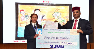 Shri Nand Lal Sharma rewarded the winners of the State Level Painting Competition on Energy Conservation