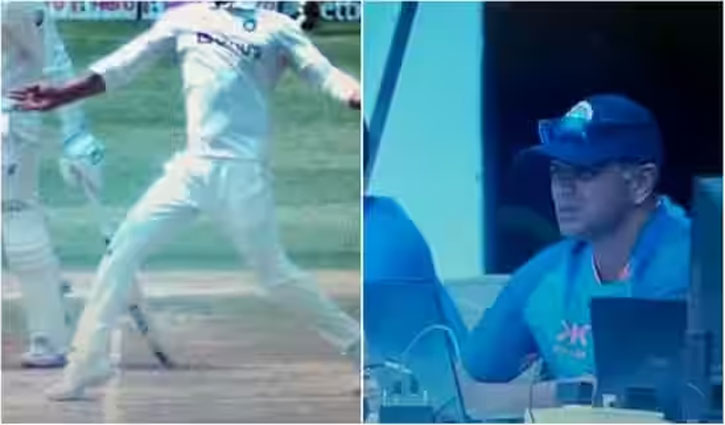 Dravid's reaction after Jadeja's wicket-taking ball was declared a no ball