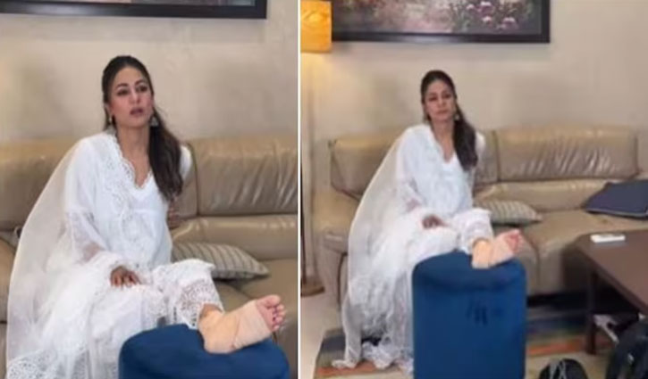 Television actress Hina Khan got leg injury, photo shared on social media