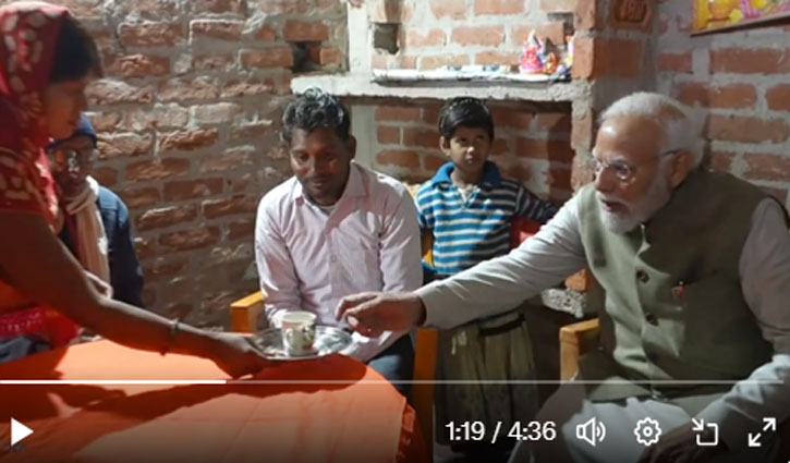 PM Modi won the hearts of people by stopping for tea at the house of a beneficiary of Ujjwala scheme in Ayodhya.