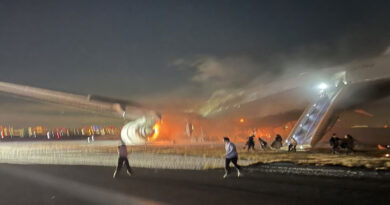 Japan Airlines plane catches fire after collision at Tokyo airport, all 379 passengers safe
