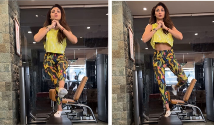 Shilpa Shetty gave yoga mantra to fans while doing 'one-leg squat'