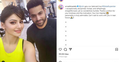 Actress Urvashi Rautela shares filtered photo with Telugu superstar NTR Jr