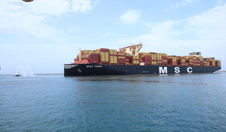The world's largest container ship MSC IRINA received a grand welcome at Vizhinjam Port