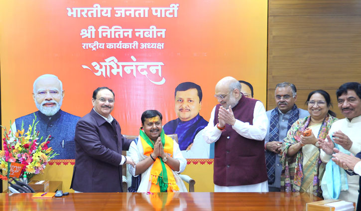 Nitin Nabeen assumed charge as the BJP's national working president; top leaders including Amit Shah and JP Nadda were present.