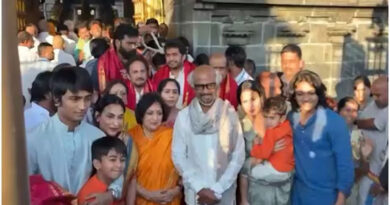 After his 75th birthday, Rajinikanth visited the Tirupati temple with his family.