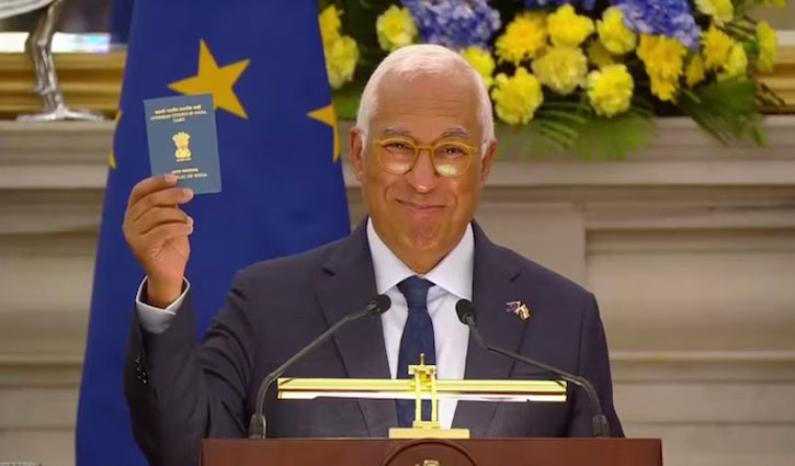 European Council President Antonio Costa showed his OCI card, saying, "I am also an Overseas Indian."