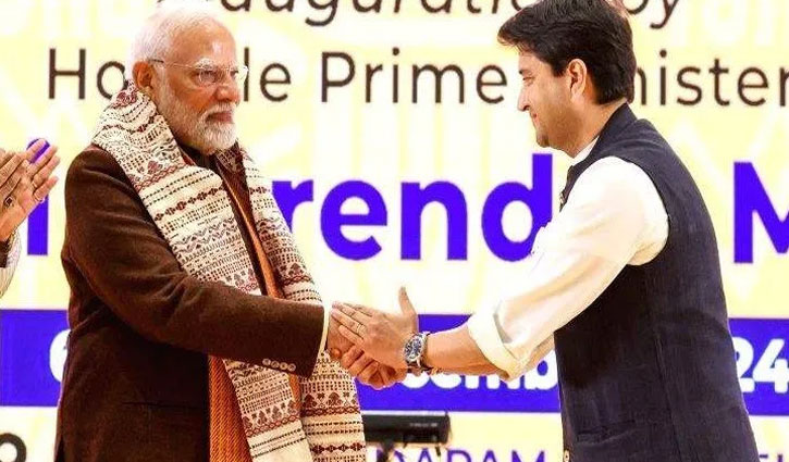 Prime Minister Modi extended birthday wishes to Jyotiraditya Scindia and praised his contributions to the telecommunications sector and the Northeast region.