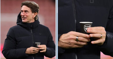 Tottenham coach Thomas Frank embroiled in controversy over drinking tea from an Arsenal cup.
