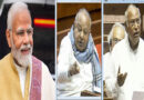 "Love for us, but marriage with Modiji": PM Modi laughs at Congress President Kharge's remark on H.D. Deve Gowda.