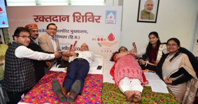 SJVN organized a blood donation camp at its Corporate Headquarters in Shimla.