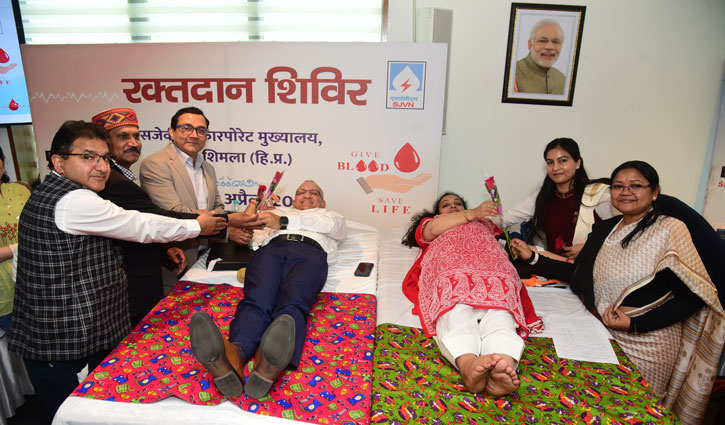 SJVN organized a blood donation camp at its Corporate Headquarters in Shimla.