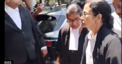 Mamata Banerjee, clad in a lawyer's gown, arrived at the Calcutta High Court to argue the post-poll violence case.