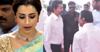 Trisha Krishnan dazzled in a traditional avatar, becoming the center of attraction at Vijay's swearing-in ceremony.
