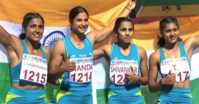 India's women's 4x100m team won the gold medal at the Asian Relay Meet by defeating China.
